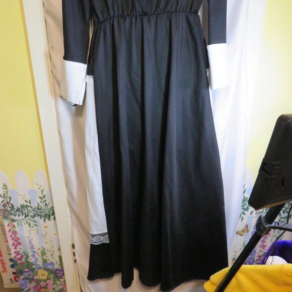 Adult Dress Black White Historical Colonial Costume Pilgrim 1pc 53" tall - Picture 5 of 11